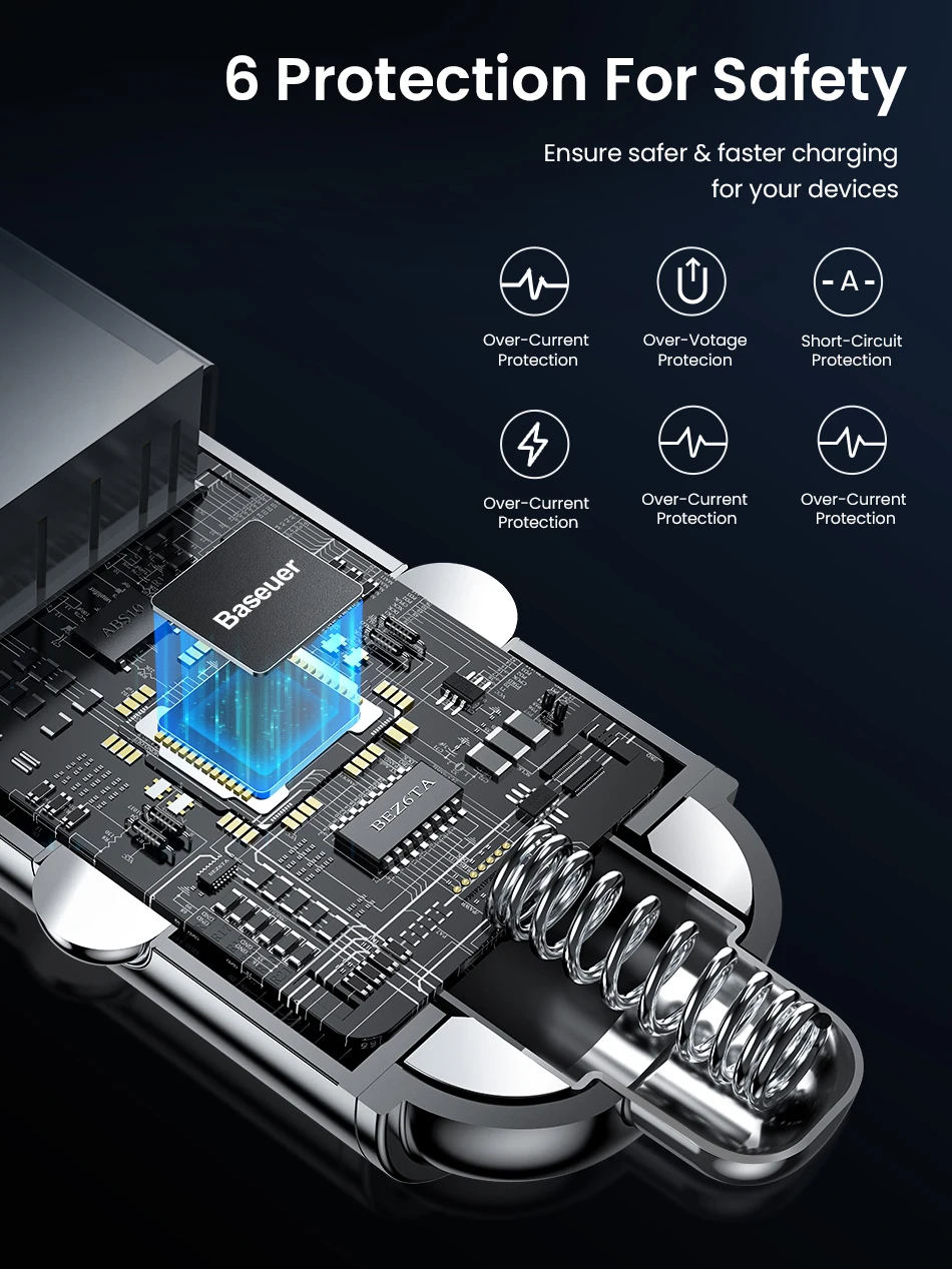 Металлический 4.8A быстро Зарядное устройство мини usb зарядное для авто с