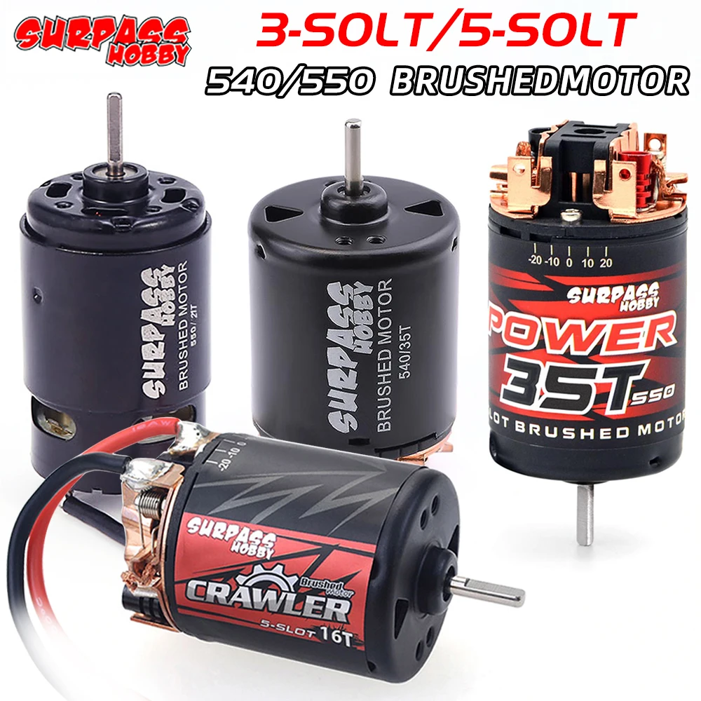SURPASS HOBBY-Motor cepillado de 5 ranuras, 3 solt 540/550, 12T, 16T, 21T, 27T, 35T, 45T, para HSP, HPI, Wltoys, Kyosho, TRAXXAS, coche teledirigido 1/10-0