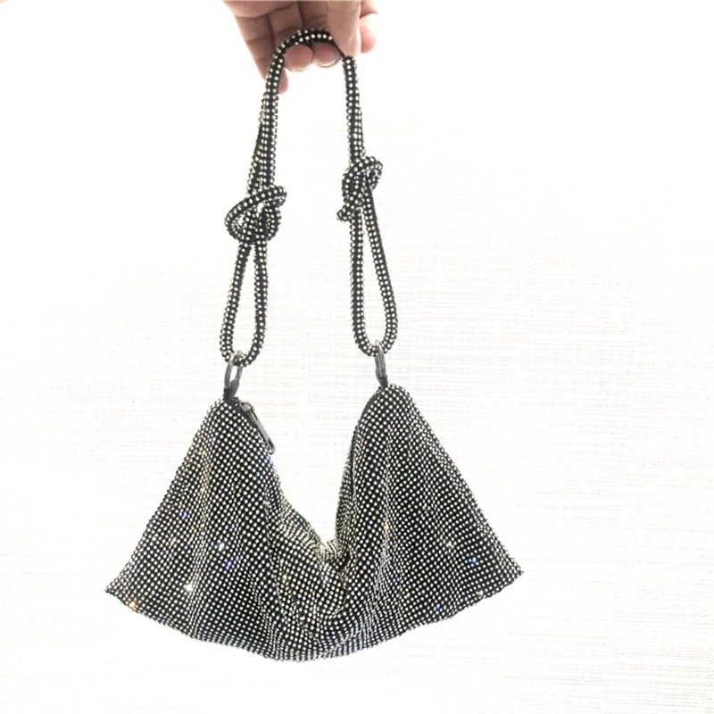 

Modern Women Underarm Bag Clutch Bags Chain Strap Shimmering Hobo Bags Glinting Tote Trendy Zipper Alexander Handbag