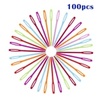 MIUSIE 100 шт.компл. 7 см Длинные многоцветные пластиковые швейные и вязальные спицы, крючок для вязания крючком, фиксированные инструменты для игл