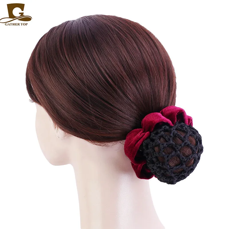 

Hot Reusable Girl Women Bun Cover Snood Hair Nets Hairnet For Wigs Ballet Dance Skating Crochet Snoods Hair Styling Accessories