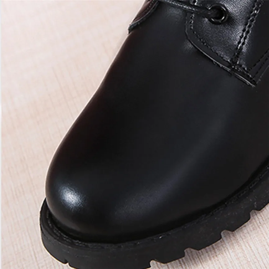 Модные высокие сапоги Ботинки Martin зимние теплые однотонные женские из