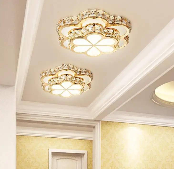 Modern minimalist round aisle light crystal entrance hallway light entrance hall balcony LED ceiling light