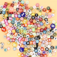 mixed letter acrylic beads round flat alphabet cube loose spacer beads for jewelry making handmade diy bracelet necklace