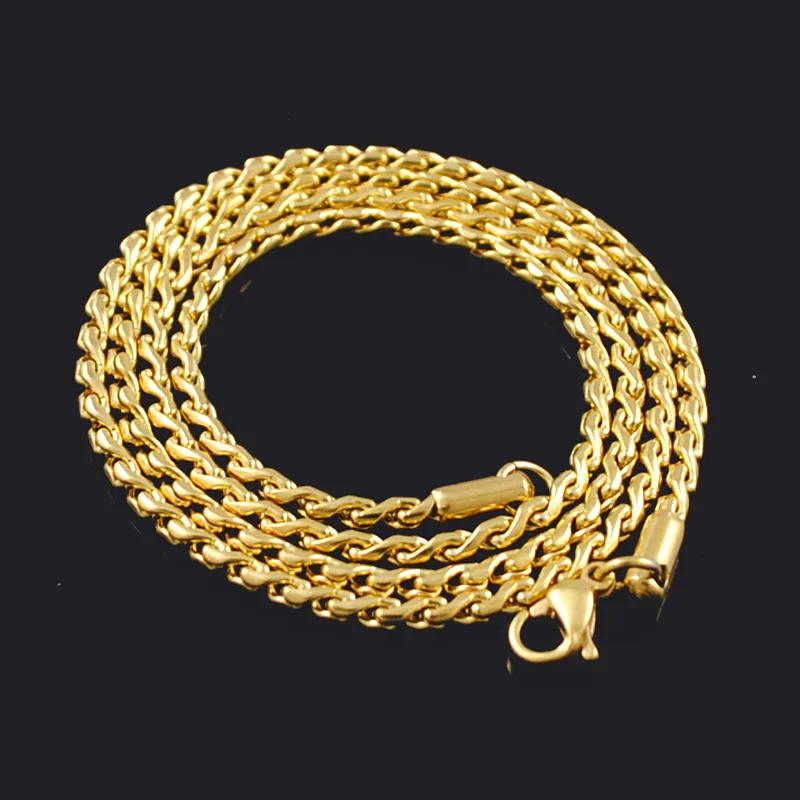 AMUMIU 2021 новый стиль Фигаро Цепь звено ожерелье из нержавеющей стали ювелирные