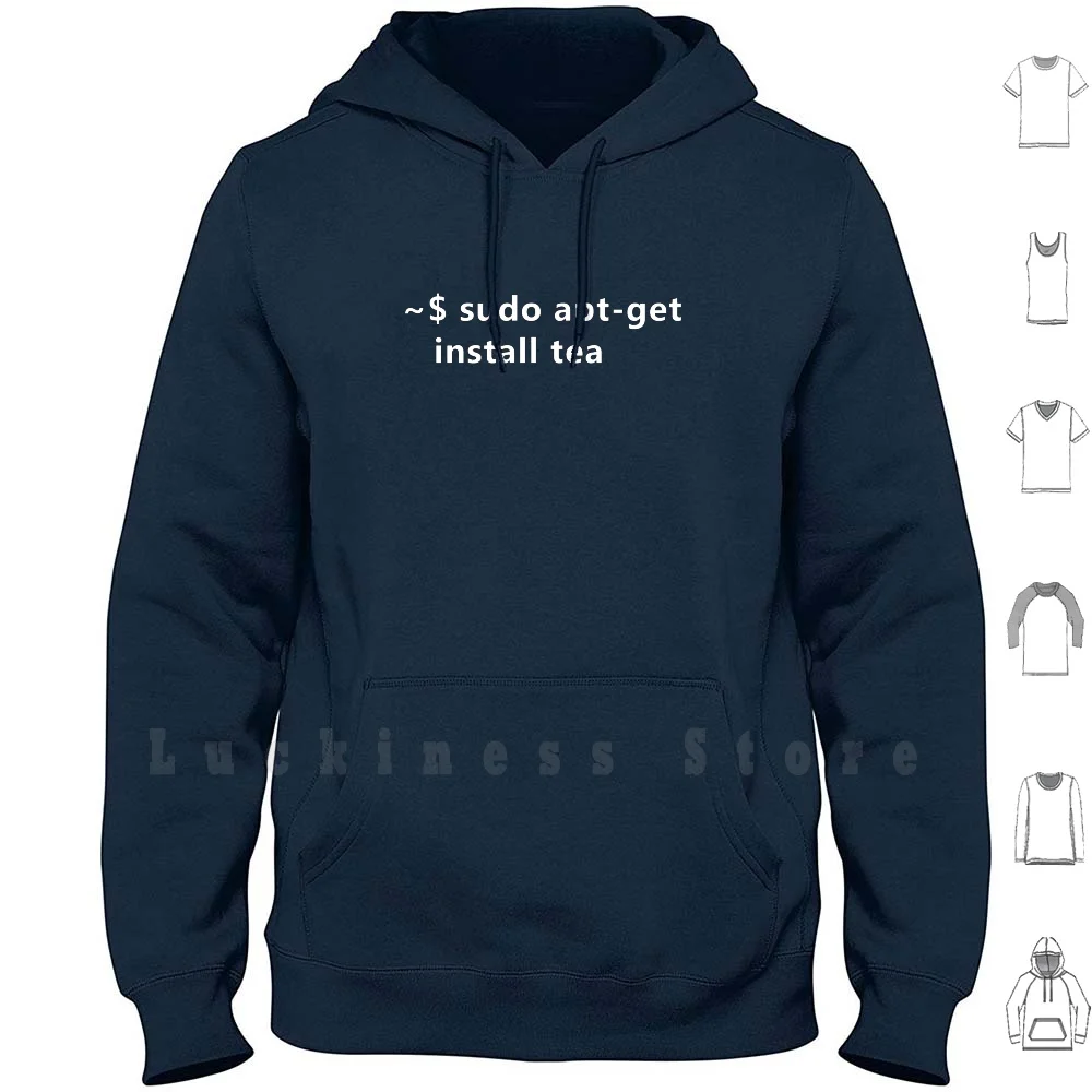 Sudo Apt-Get Install Tea Linux Hoodies Long Sleeve Programmer Devops Cyber Security Crime Unix Bash Hacker