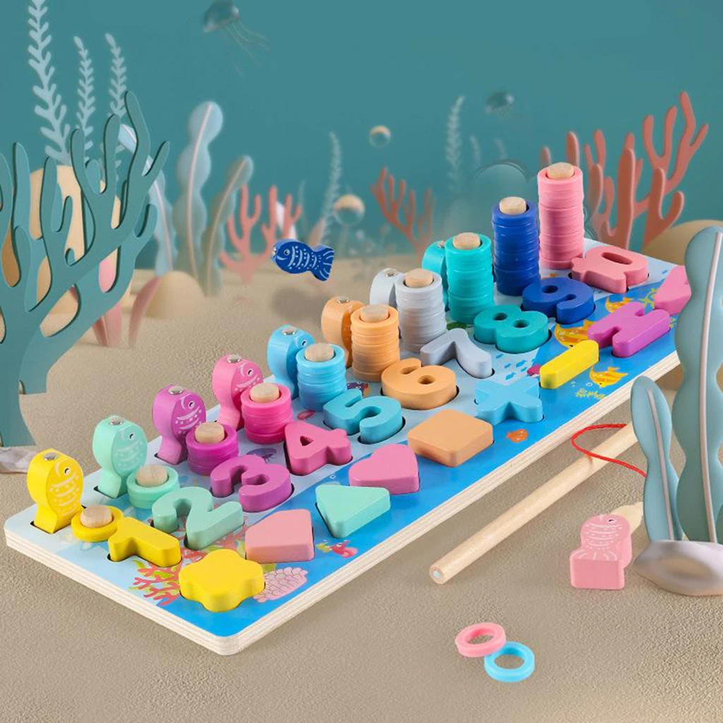 

1Set Montessori Toy Puzzle Matching Game Fishing Game Toy for Kids Toddlers