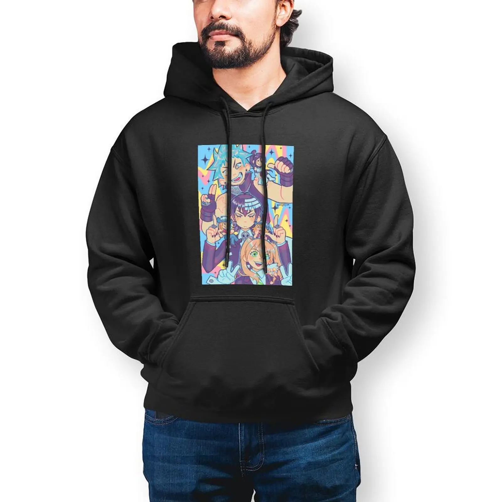 

Мужская толстовка с капюшоном Soul Eater, крутая длинная хлопковая толстовка с капюшоном, зимний уличный пуловер с капюшоном XXX