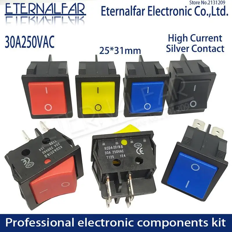 

KCD4 Electric Welding Machine Switch Ship Type With High Current 30A 250V AC Electric Oven Furnace Electric Heater Switch 4PIN