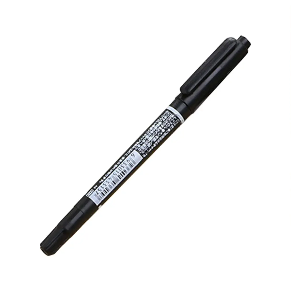 Black Ultra-fine Double-end Marker Pen Small-end Pen Water-based For Hook Line Pen Practical Stationery