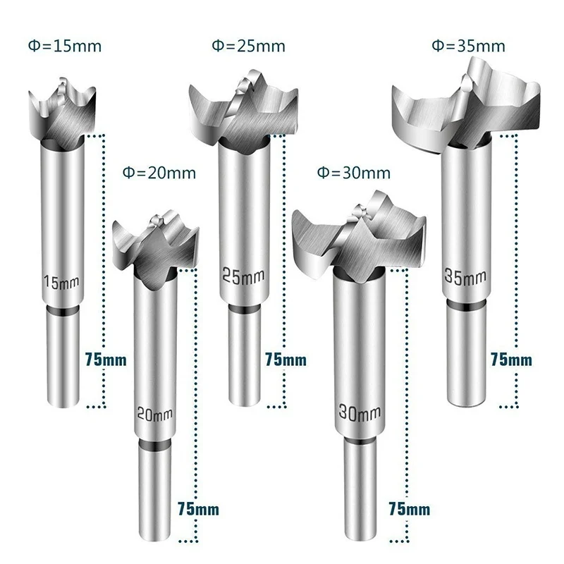Набор корончатых пил Forstner комплект из 5 насадок углеродистой высокоскоростной