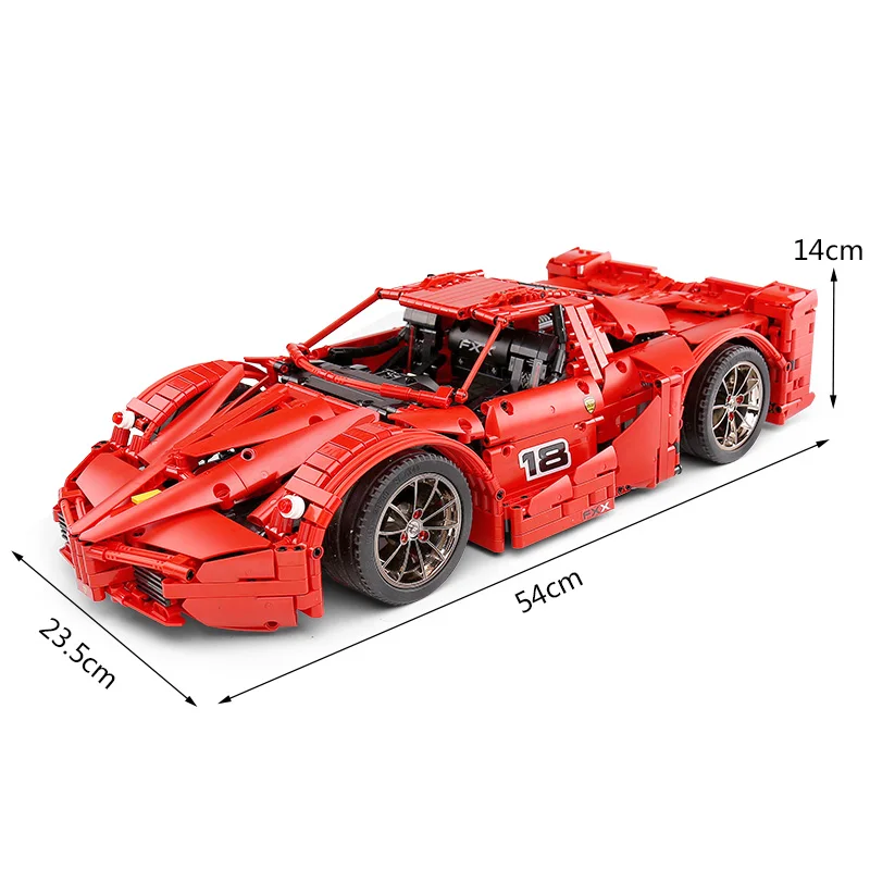 Форма King Technic Ferraried RC Car The MOC 10559 Veneno Roadster с функцией мотора креативные строительные
