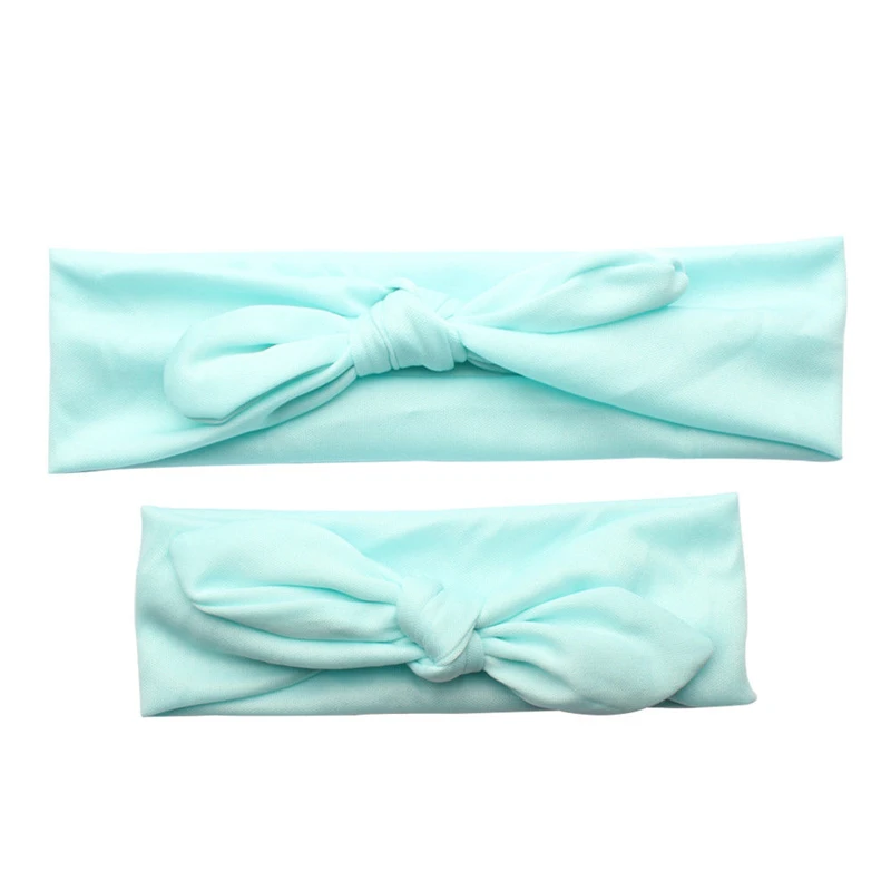 AA 2Pcs Family Headband Mother Baby Headband Cotton Turban Knot Girls Headbands Solid Head Bands Kids Hairband Girl Headbands