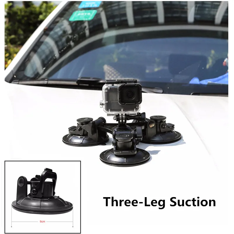 

Go Pro 9 Accessories Car Suction Cup for GoPro Hero 9 8 7 5 Black SJCAM SJ7 Yi 4K H9 Action Camera Mount Window Glass Sucker