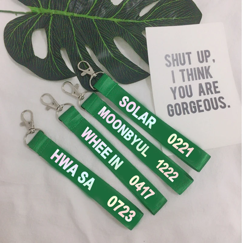KPOP брелок для ключей MAMAMOO лазерный ремешок телефона с именем Hwa Sa лазерная