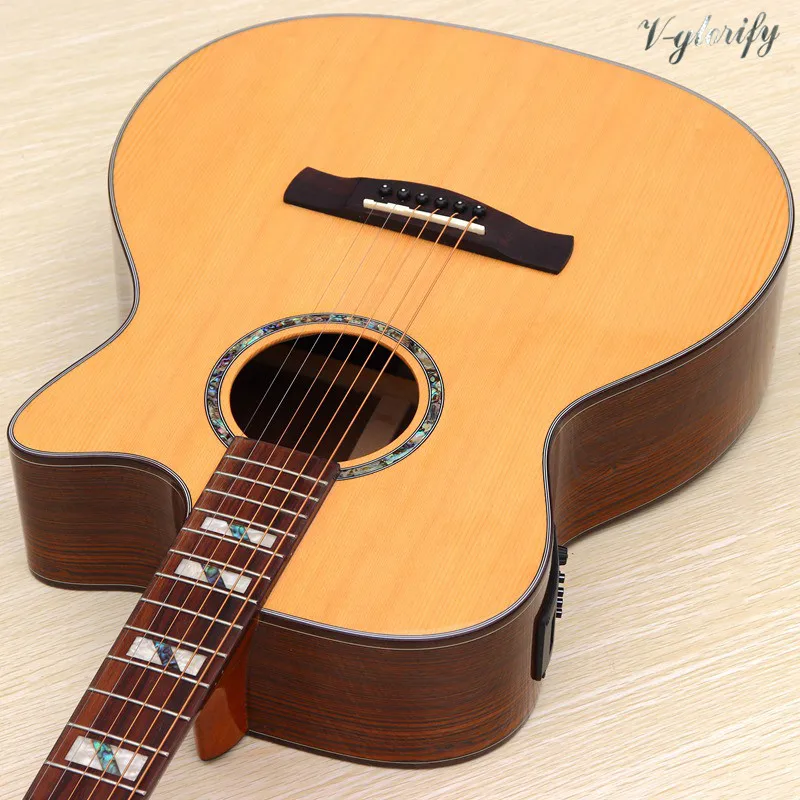Электрическая акустическая гитара из твердой древесины 40 дюймов | Спорт и