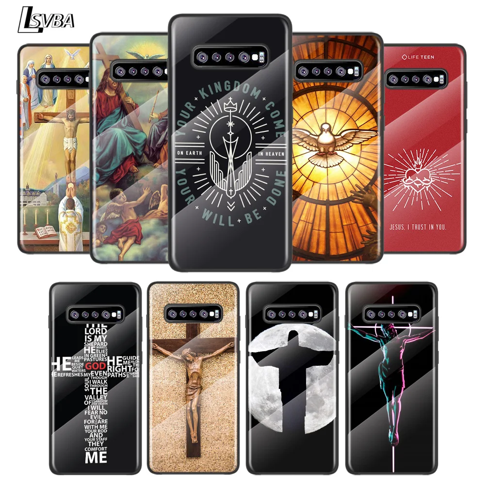 

Faith Jesus God cross For Samsung Galaxy S21 Ultra Plus 5G M51 M31 M21 Tempered Glass Cover Shell Luxury Phone Case