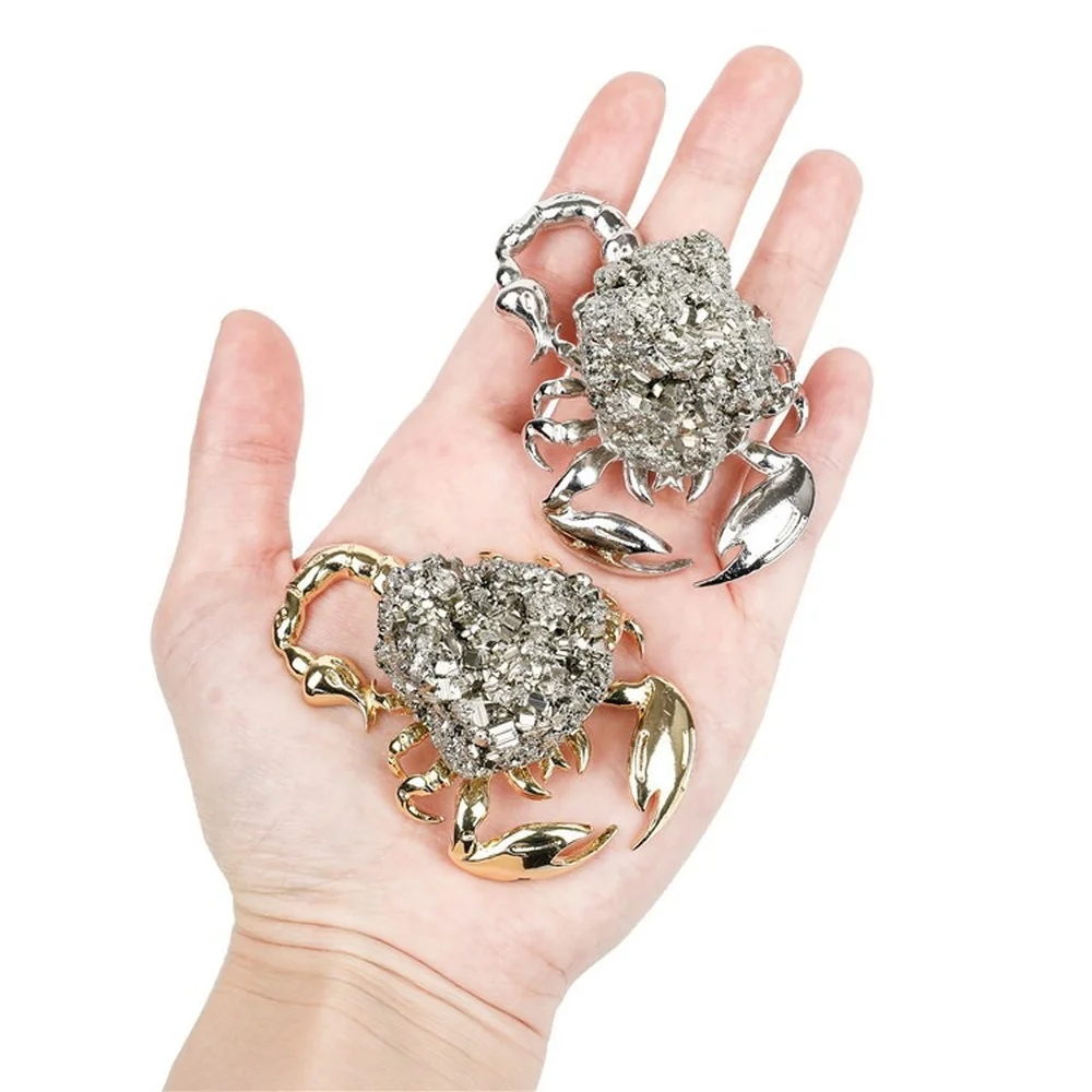 Natural Crystal Alloy Pyrite Agate Quartz Point Animals Gemstones Hedgehog Spider Scorpion Crab Figure for Home Desk Decoration | Дом и сад