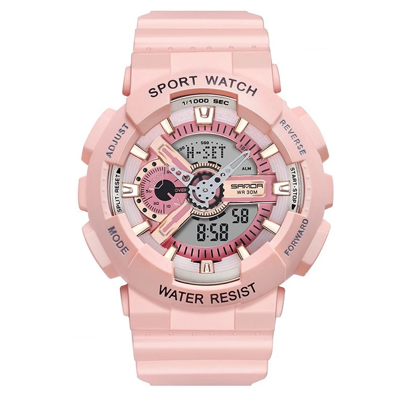 

SANDA Luminous Electronic Watch Sports Watch, Running 2 High-End Japanese Machines, Very Good Water Resistant