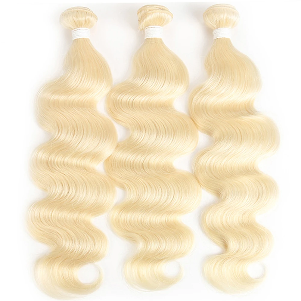 Волнистые человеческие волосы пряди бразильские Платиновые светлые 613 8 26 дюймов