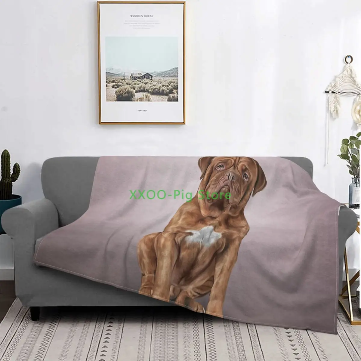 

A Drawing Dog Dogue De Bordeaux Throw Blanket Children'S Sofa Plaid 200 X150 Bedcover Blanket On The Bed Baby Blanket