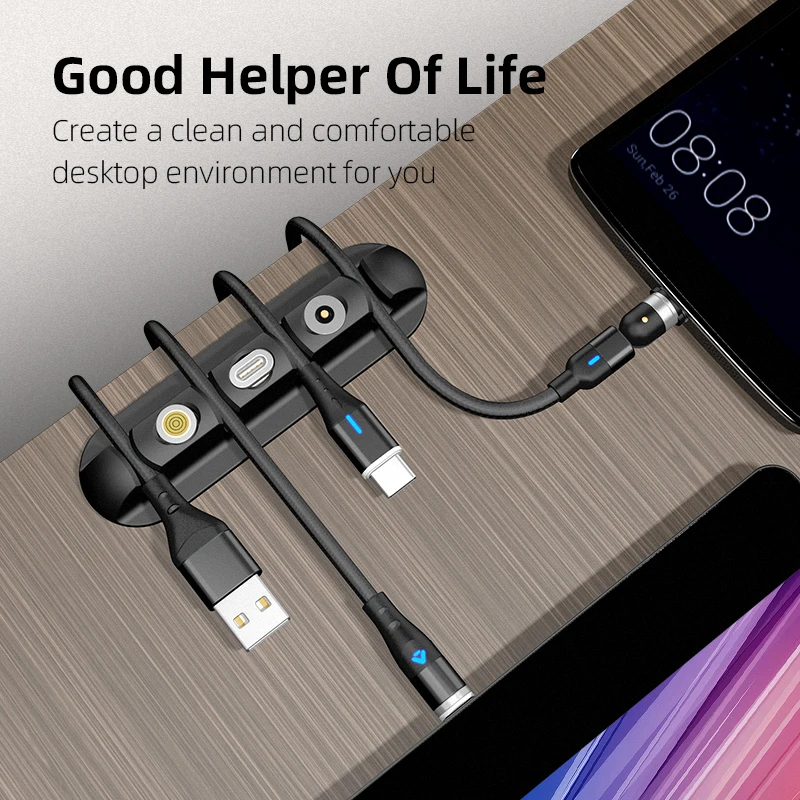 Cable Organizer Silicone Magnetic Plug Case Box USB Cable Winder Desktop Tidy Management Clips Holder For Mouse Earphone Wire