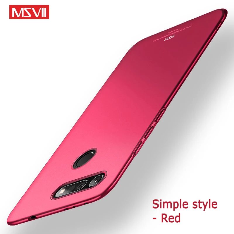 Simple red Honor View 20 чехол MSVII Тонкий матовый чехол для huawei Honor View 20 V20 чехол PC чехол для huawei Honor View 10 Lite V10 чехол - Цвет: Simple red