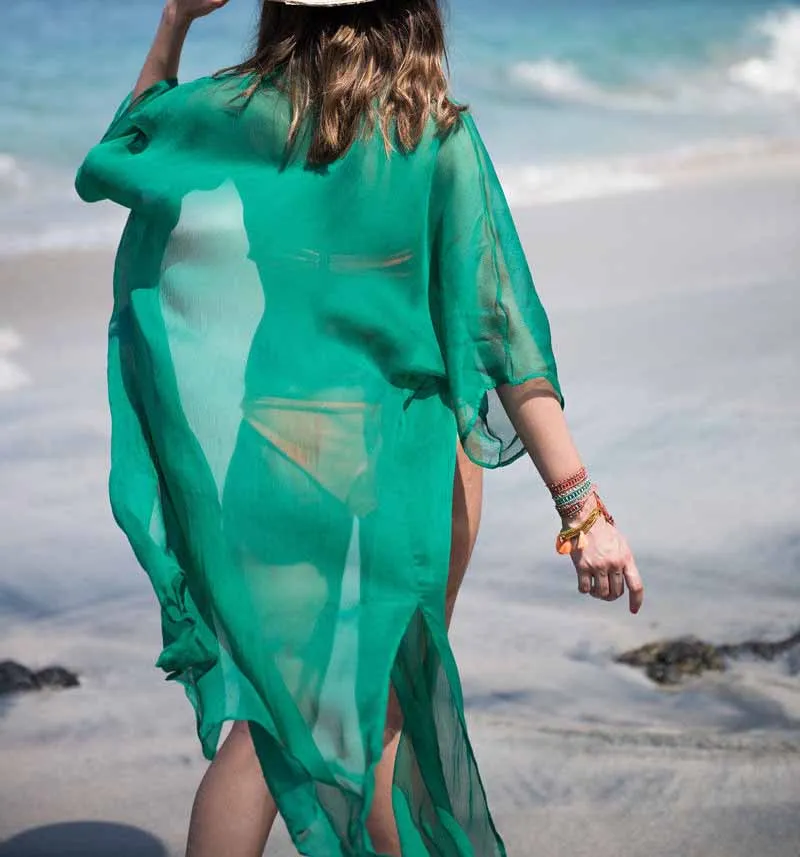 

Летнее сексуальное пляжное платье, женское шифоновое бикини, купальный костюм, туника, кафтан, саронг, купальный костюм