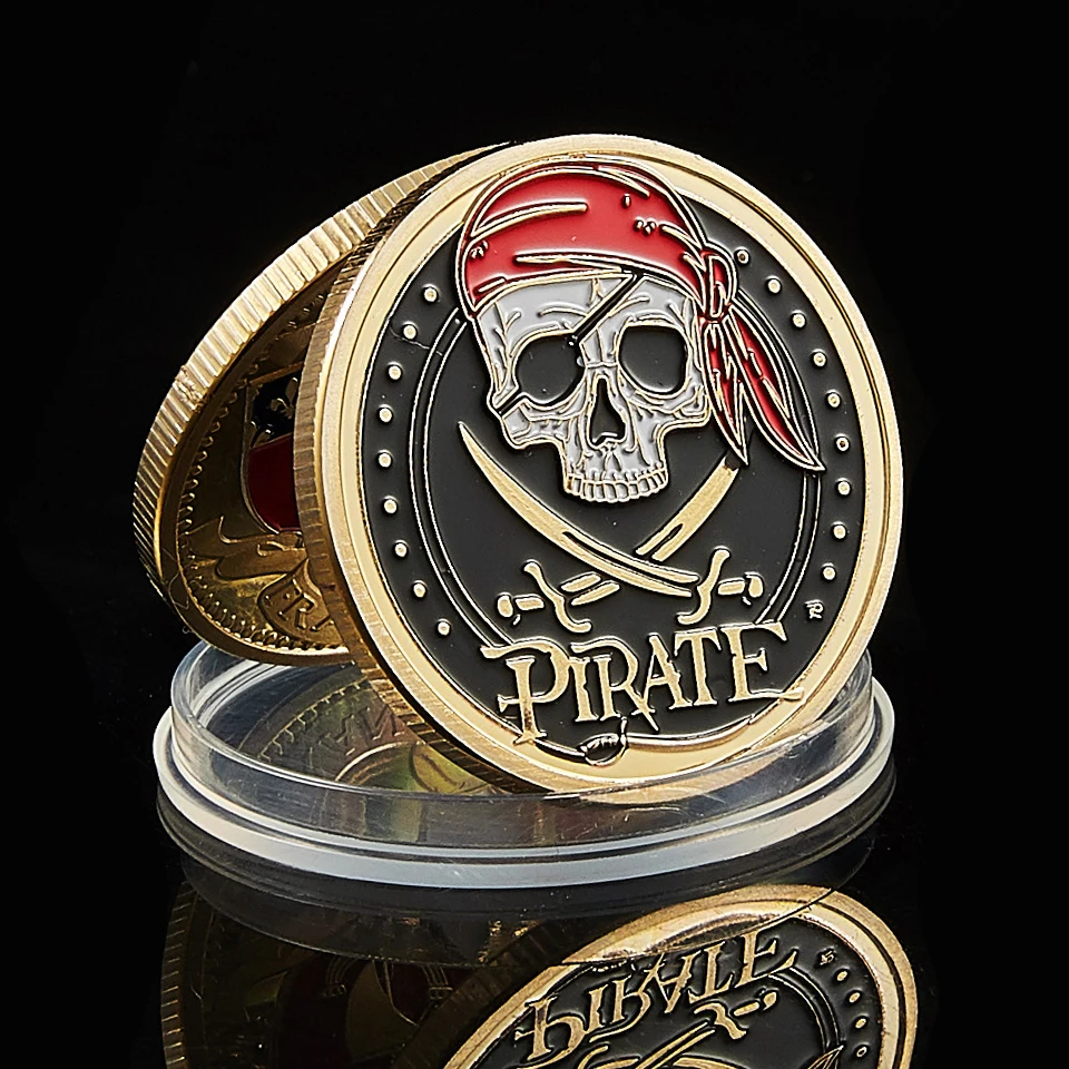 

2022 Skull Pirate Ship Gold Treasure Coin Lion of The Sea Running Wild Collectible Vaule Coin