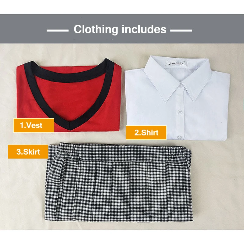 

Kakegurui Compulsive Gambler Midari Ikishima Cosplay Costume Japanese School Uniform Vest shirt skirt Women Halloween JK Uniform