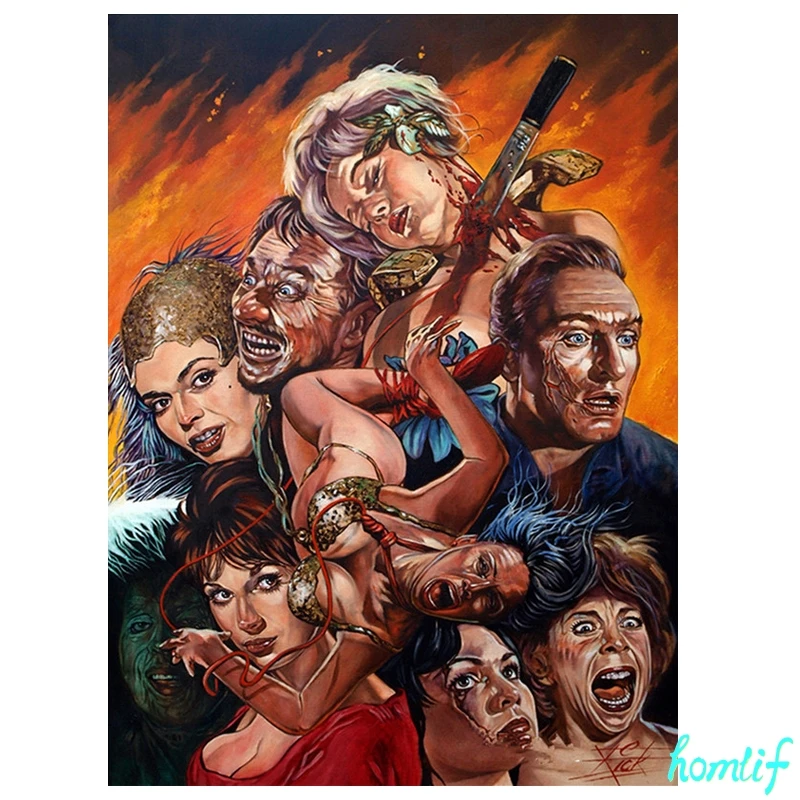 5D DIY Алмазная вышивка фильм ужасов портреты квадратная мозаика стразы полная