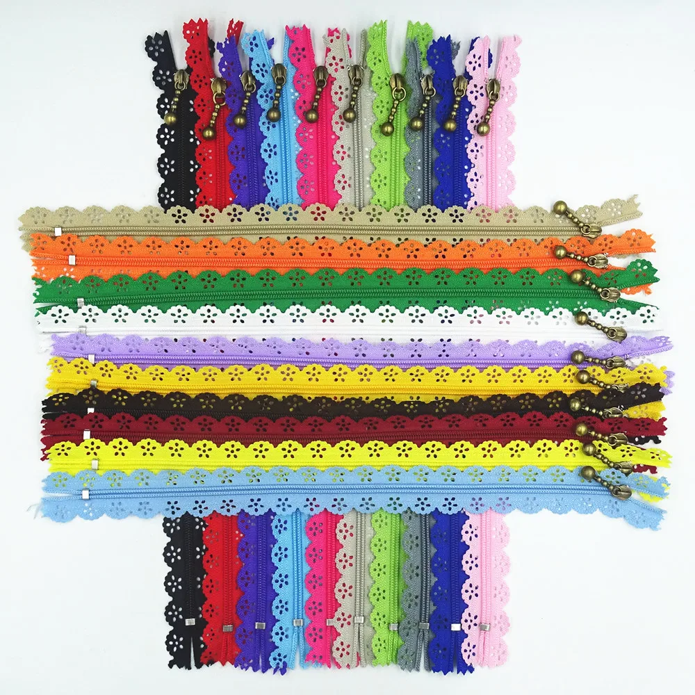 

10Pcs 20Cm 8 Inch DIY 3# Nylon Coil Flower Zipper For For Clothing Or Bags