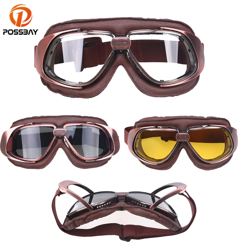 Posbay Ретро Винтажные мотоциклетные очки велосипедные для мотокросса лыжных очков