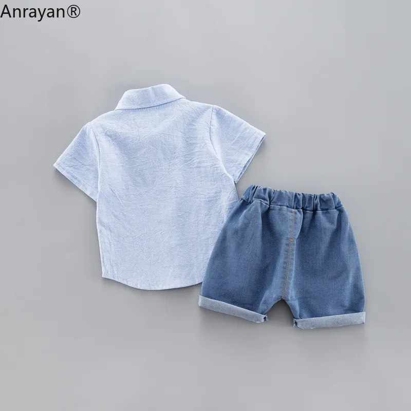 Летняя новинка детская одежда Детская футболка с мультяшным рисунком джинсовые