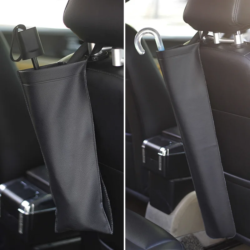

PU Leather Car Waterproof Umbrella Storage Bag Portable Foldable Storage Bag Universal Vehicle Umbrella Cover Stowing Tidying
