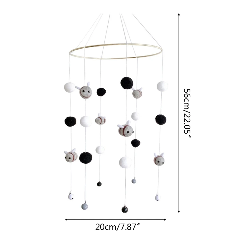 

Baby Rattle Crib Mobile Toy Bed Bell Rotating Wind Chimes Hairball Bees Pendant Cot Hanging Decorations for Newborn Infant Show