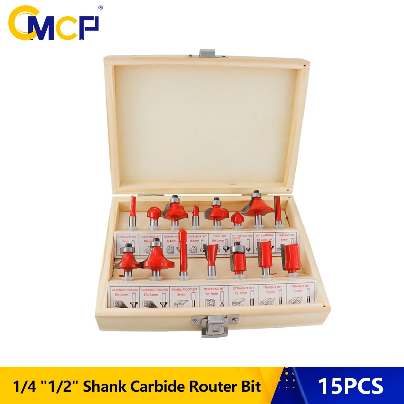 Фрезы по дереву с хвостовиком 1/4 дюйма 1/2 карбидные фрезерные головки CMCP 15