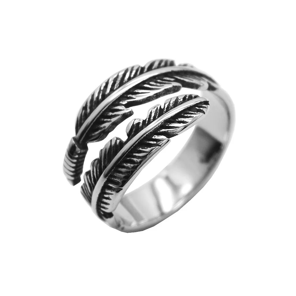 

Retro High-quality 925 Sterling Silver Jewelry Thai Silver Not Allergic Personality Feathers Arrow Opening Rings