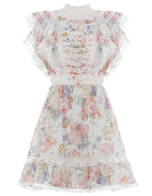 DEAT 2020 новинка весны модная женская одежда водолазка кружевное с цветочным