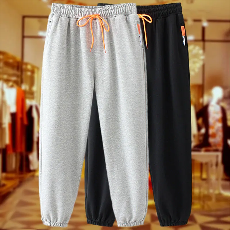 

Женские свободные брюки до щиколотки, повседневные белые брюки-шаровары из 100% хлопка с эластичным поясом, весна-осень, V717