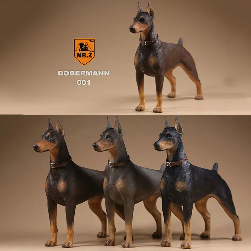 

Mr.Z 1/6 Scale Simulation Animal police dog Doberman Pet dog Model Kids Toys Gift Model F 12" Action Figure Scene Car Decoration