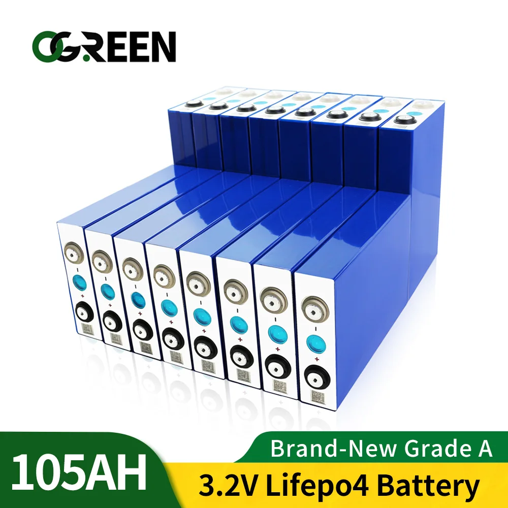 Ogreen16pcs 105AH LiFePO4 батарея литий железо фосфат ячеек 100AH 12V 24V200AH 48V100AH EV RV аккумулятор