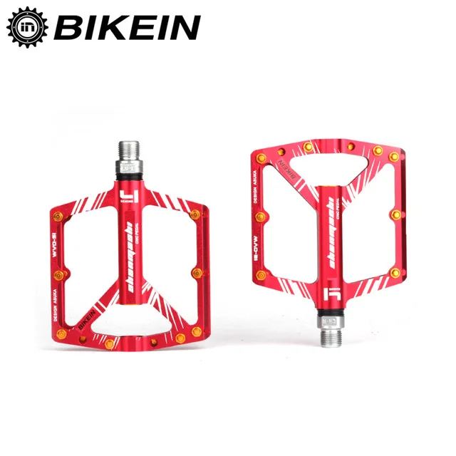 BIKEIN 9/16 сверхлегкий MTB Pedaal Fietsen BMX Pedalen Fiets Pedaal Platte Pedalen для горных велосипедов аксессуары 310 г - Цвет: Red
