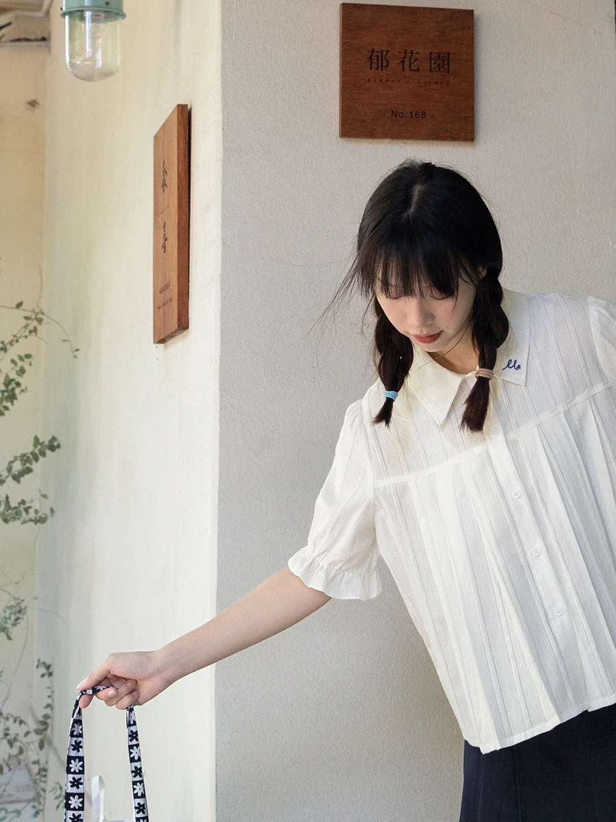 Женская плиссированная рубашка с коротким рукавом кружевной топ в стиле