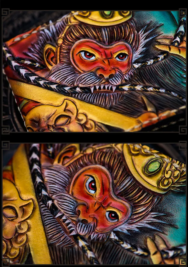 Короткие Кошельки ручной работы Sun WuKong кошельки для женщин и мужчин клатч из