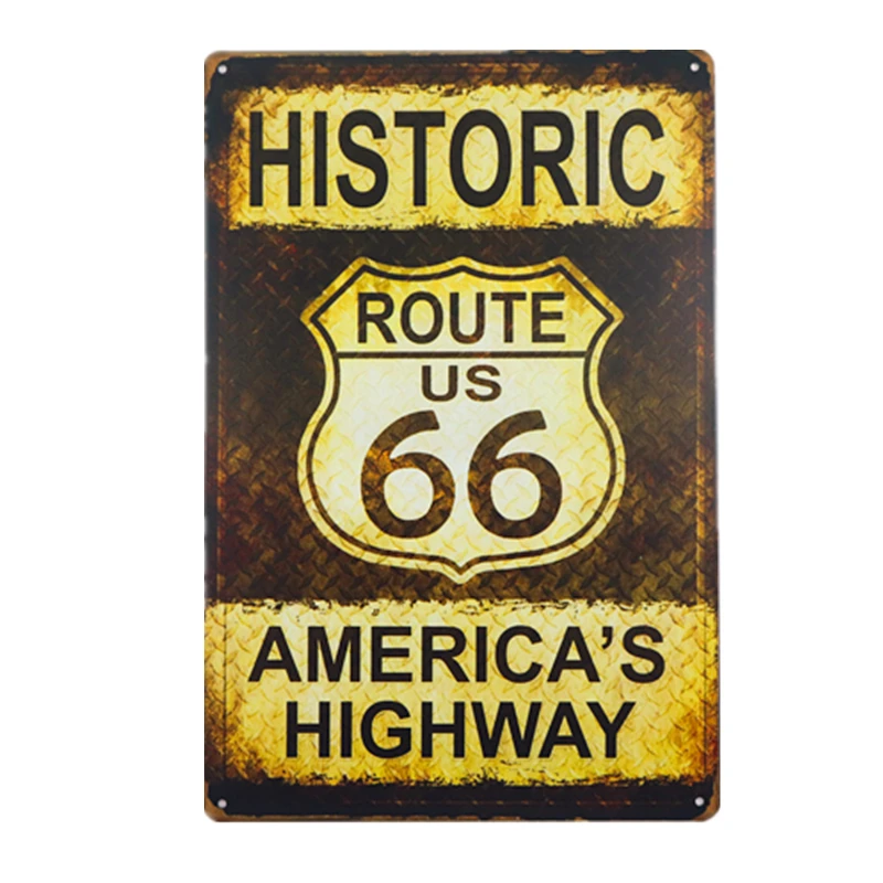 DL-Yard вывеска route 66 винтажная жестяная вывеска кофе-бар Правила Дома настенные художественные плакаты поднос в античном стиле - Цвет: Многоцветный