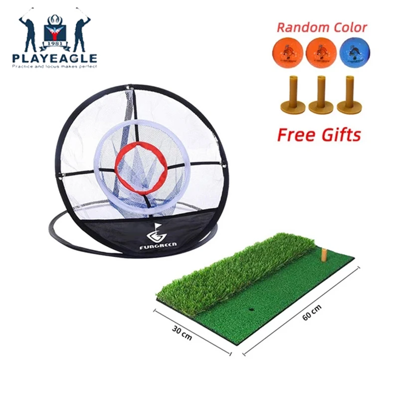 

FUNGREEN Golf Chipping коврик и сетка 60x30 см для тренировок в помещении и на улице резиновый Тройник держатель коврик для гольфа коврик для ударов футб...