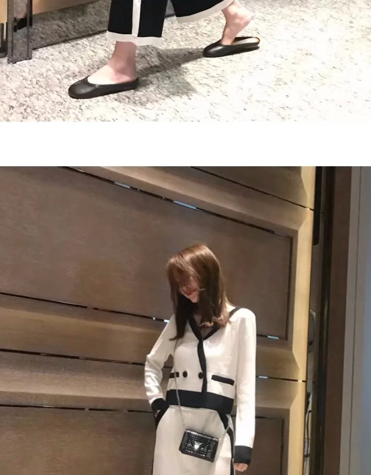 

Legant V Neck Long-sleeved Loose Knitted Sweater Crop Top Wide-leg Ankle Length Pants 2020 Women's Spring Casual Knitting Suits