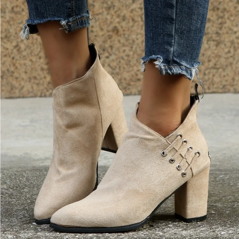 

Женские ботильоны на молнии, с острым носком, на высоком каблуке