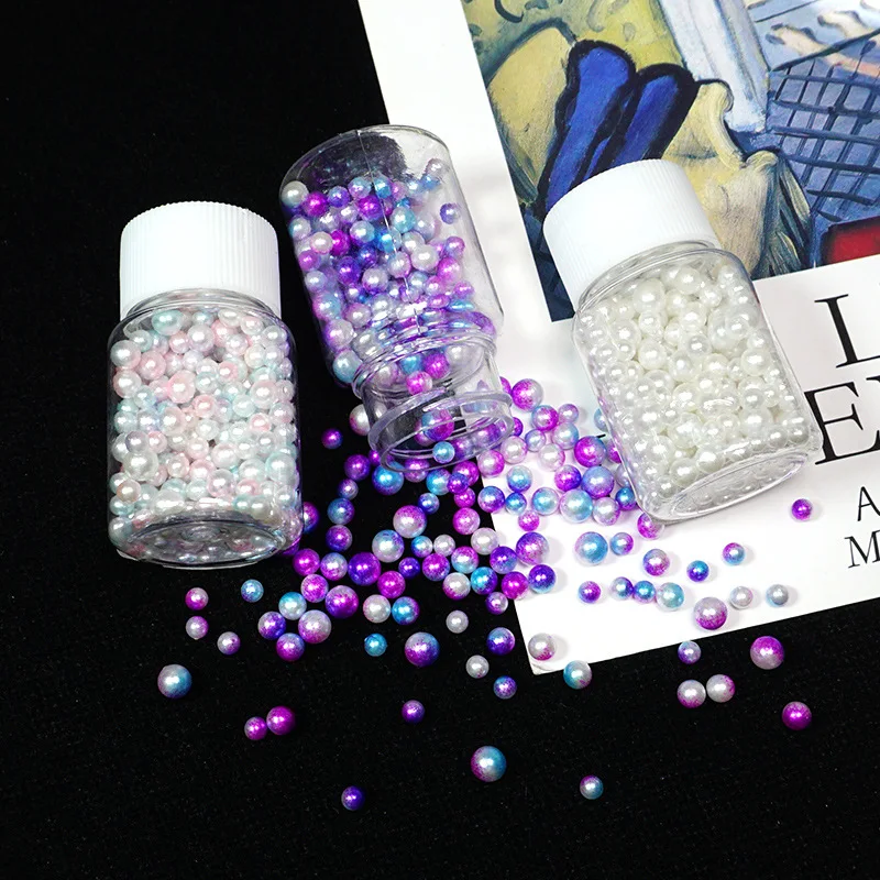 Жемчуг русалки каваи Радужный круглый жемчуг без отверстия изделия из УФ смолы
